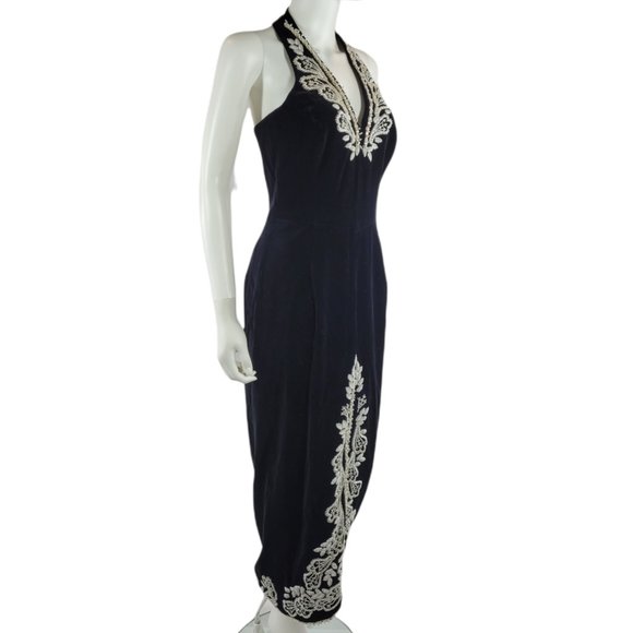 Escada Black Vintage Velvet Long Formal Dress - Picture 4 of 8